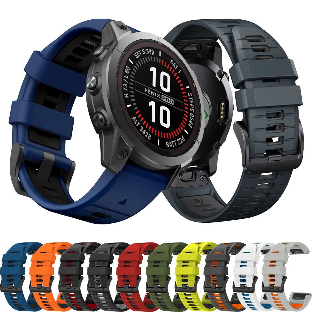 

Epix Gen 2 Silicone Watch Strap For Garmin Fenix 7 7X 6X 6 Pro 5 5X Plus Instinct3 50mm Wristband 26 22mm Quickfit Bracelet Band