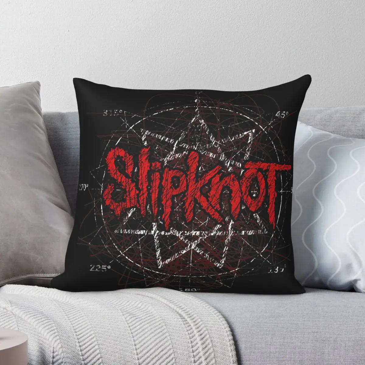 Slipknot Band Logo Square Pillowcase Polyester Linen Velvet Pattern Zip Decor Throw Pillow Case Car Cushion Cover