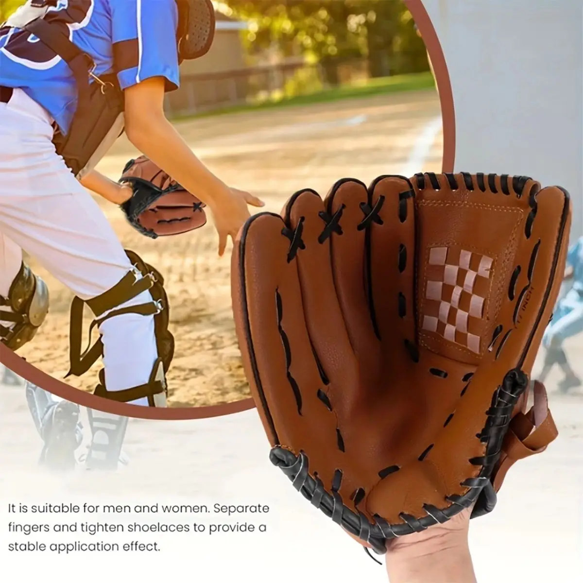 Baseball Glove for Adults Youth 9.5-12.5 Inch Training Outfield Mitt Premium Synthetic Leather Baseball Softball (NO BASEBALL)