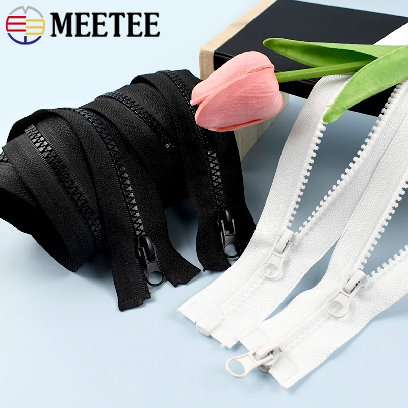 

5#8# 60-300cm Long Resin Zippers Tent Backpack Single/Double Zip Slider Open-End Zipper Garment Repair Kits Sewing Accessories