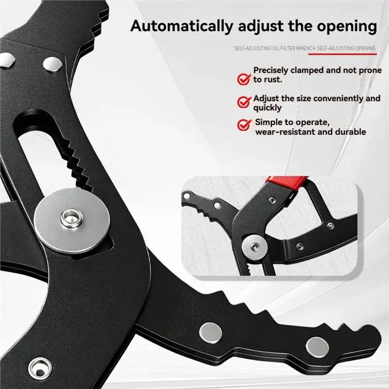 SHGO-Adjustable Oil Filter Wrench - Universal Ball Head Design For Easy Removal & Installation Of Oil Filters