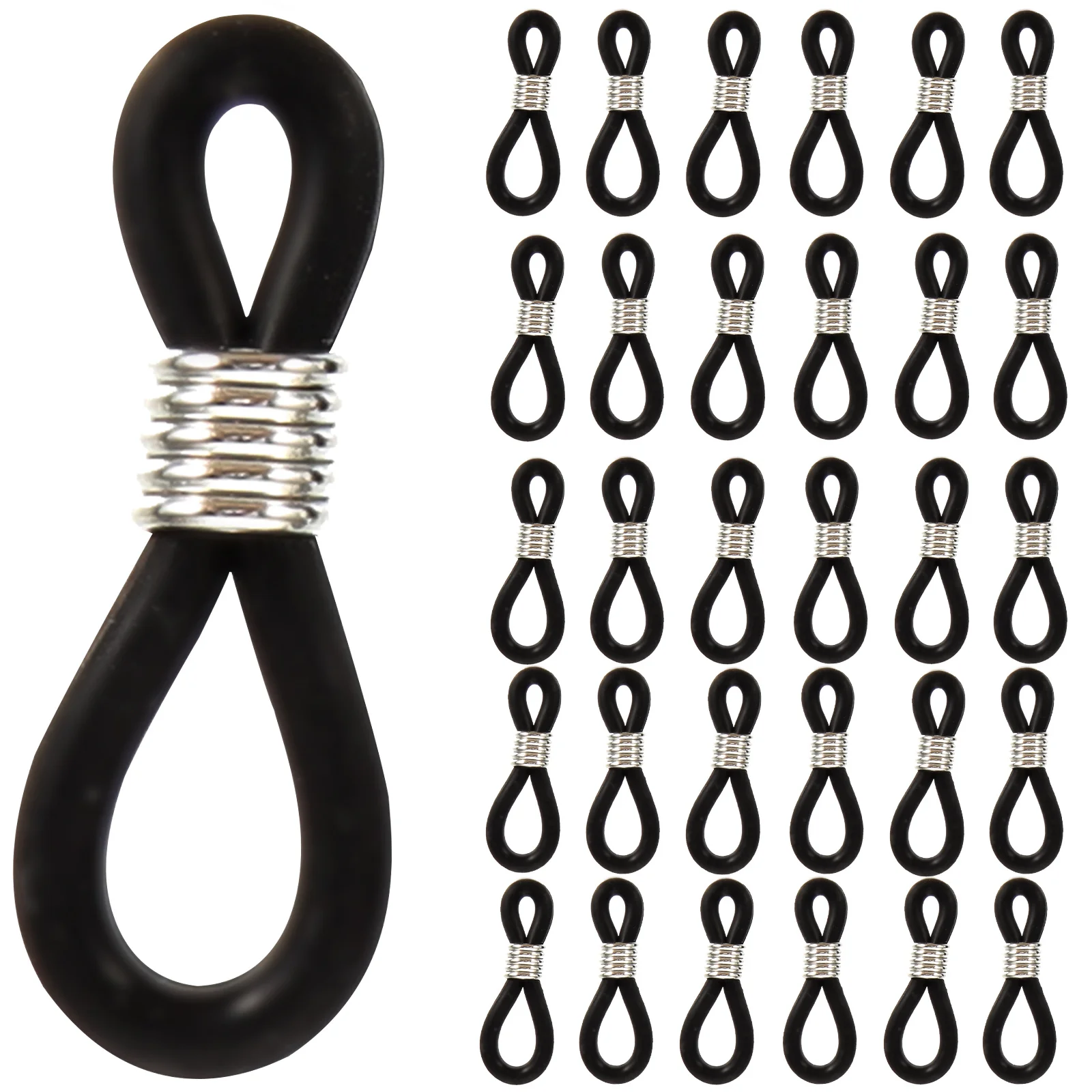 

100Pcs Eyeglass Chain End Holders Silicone Anti Slip Connectors Glasses Sunglasses Accessories Eyeglass Chain Ends