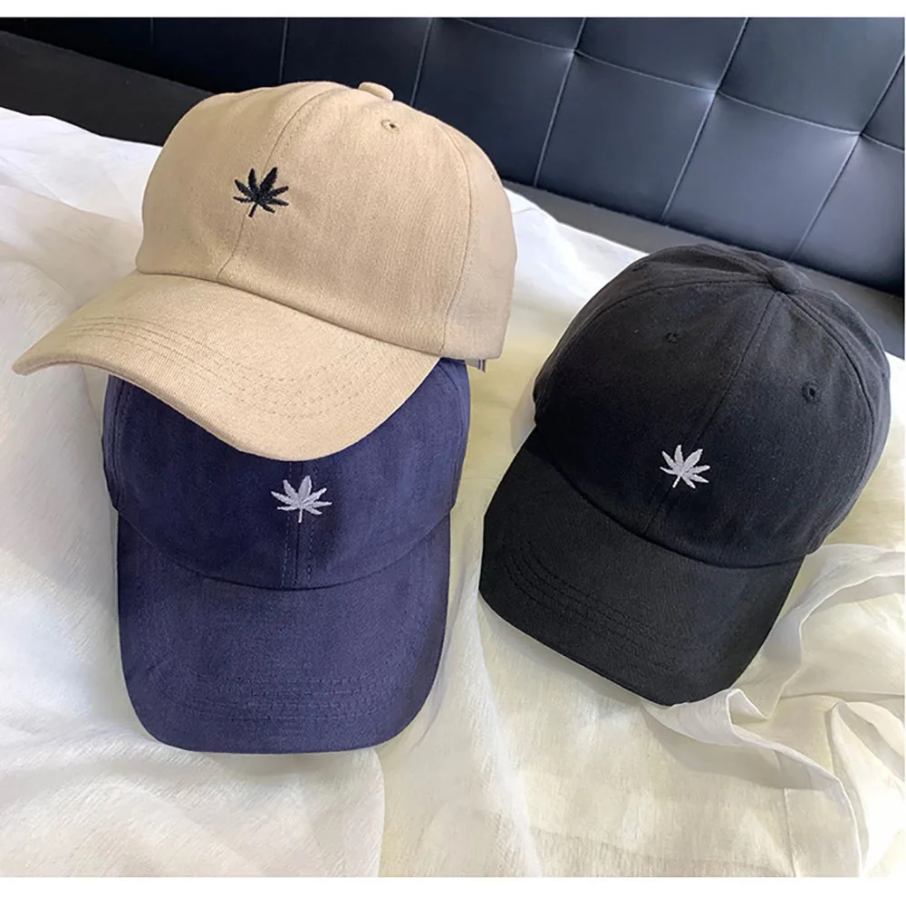 Embroidery Maple Leaf Baseball Caps for Men Women Adjustable Snapback Cotton Hats Outdoor Sun Hat Fashion Casual Hip Hop Cap