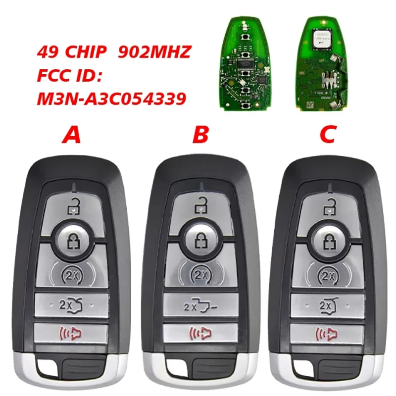 CN018142 FCCID M3N-A3C054339 902Mhz For New Ford 2022-2023  Mustang Lincoln Edge Explorer Expedition Fusion Mondeo Smart Key