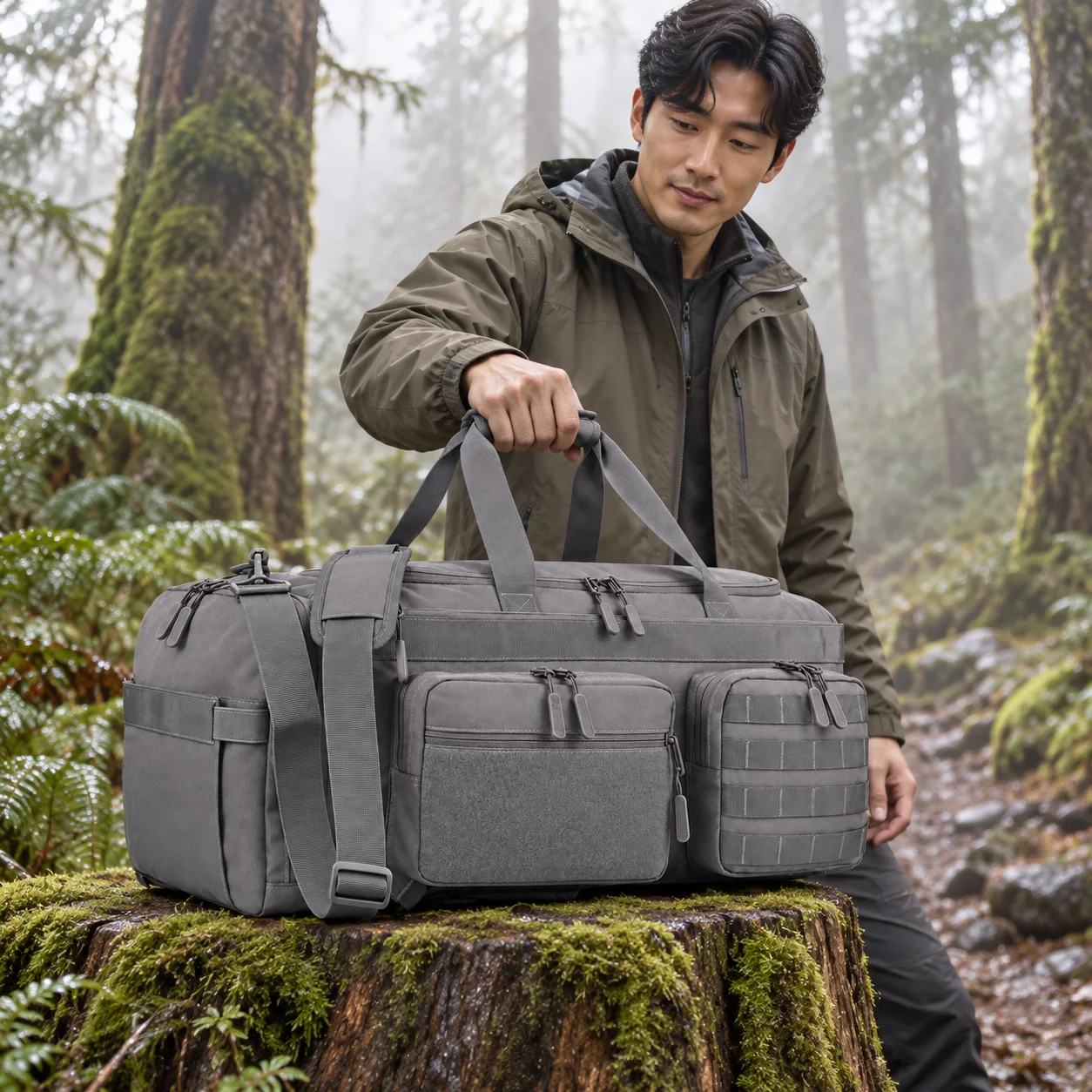 50L Tactical Backpack Large Capacity Hunting Gear Training Sports Fitness Travelling Handbag Shoulder Bag for Outdoor Activities