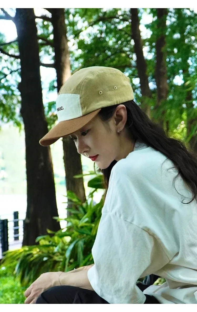 Japanese 5 Panel Patchwork Color Hip Hop Skateboard Baseball Caps Summer Sun Protection Outdoor Quick Dry Camping Street Cap