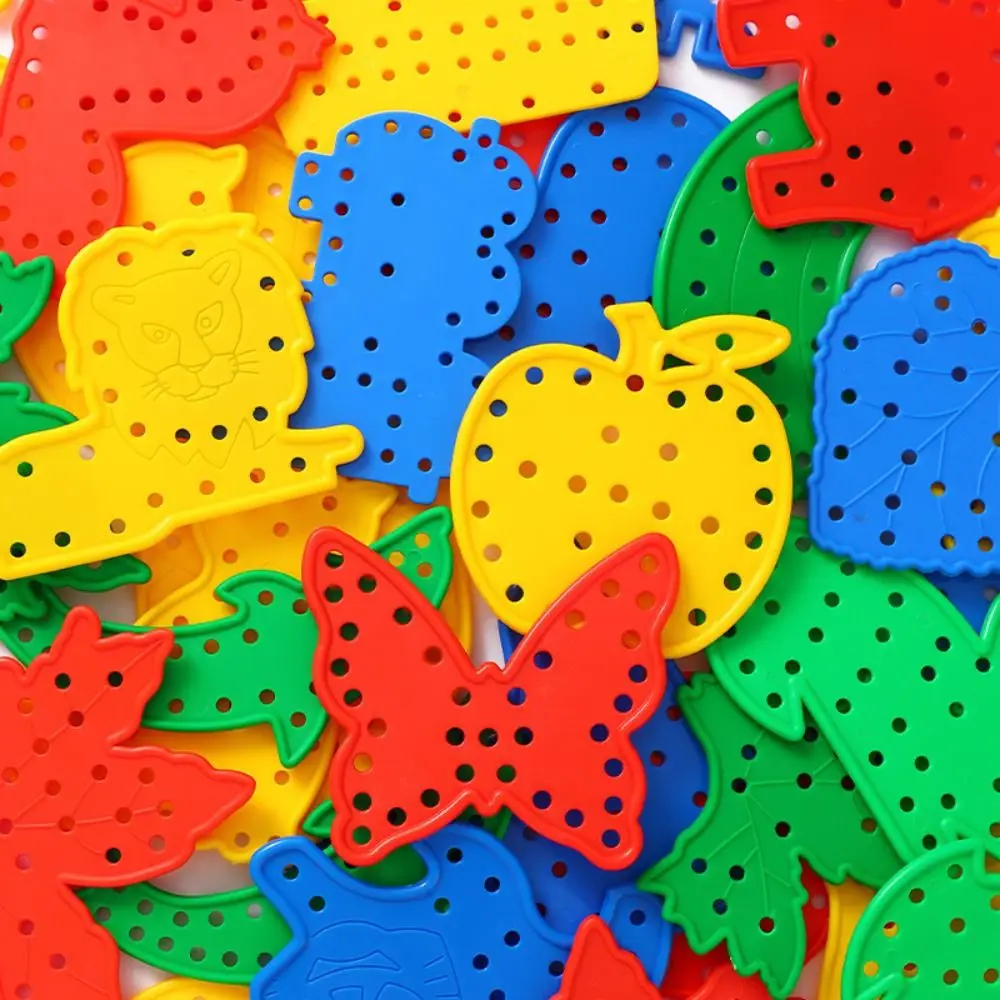 

Plastic Threading Lacing Toy Early Education Intelligence Development Baby Threading Games Cartoon Educational