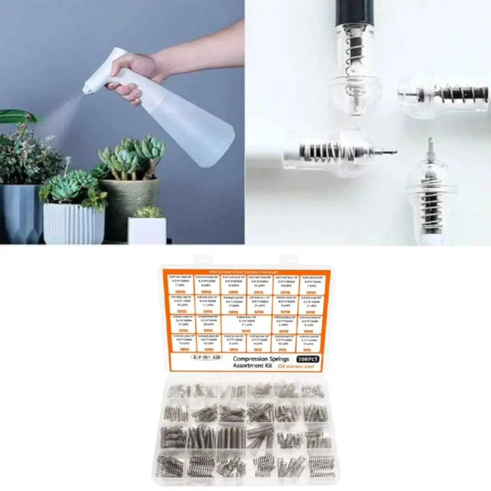 304 Stainless Steel Compression Spring Kit 300PCS Premium Stainless Steel Tension Spring Kit 24 Sizes Assortment