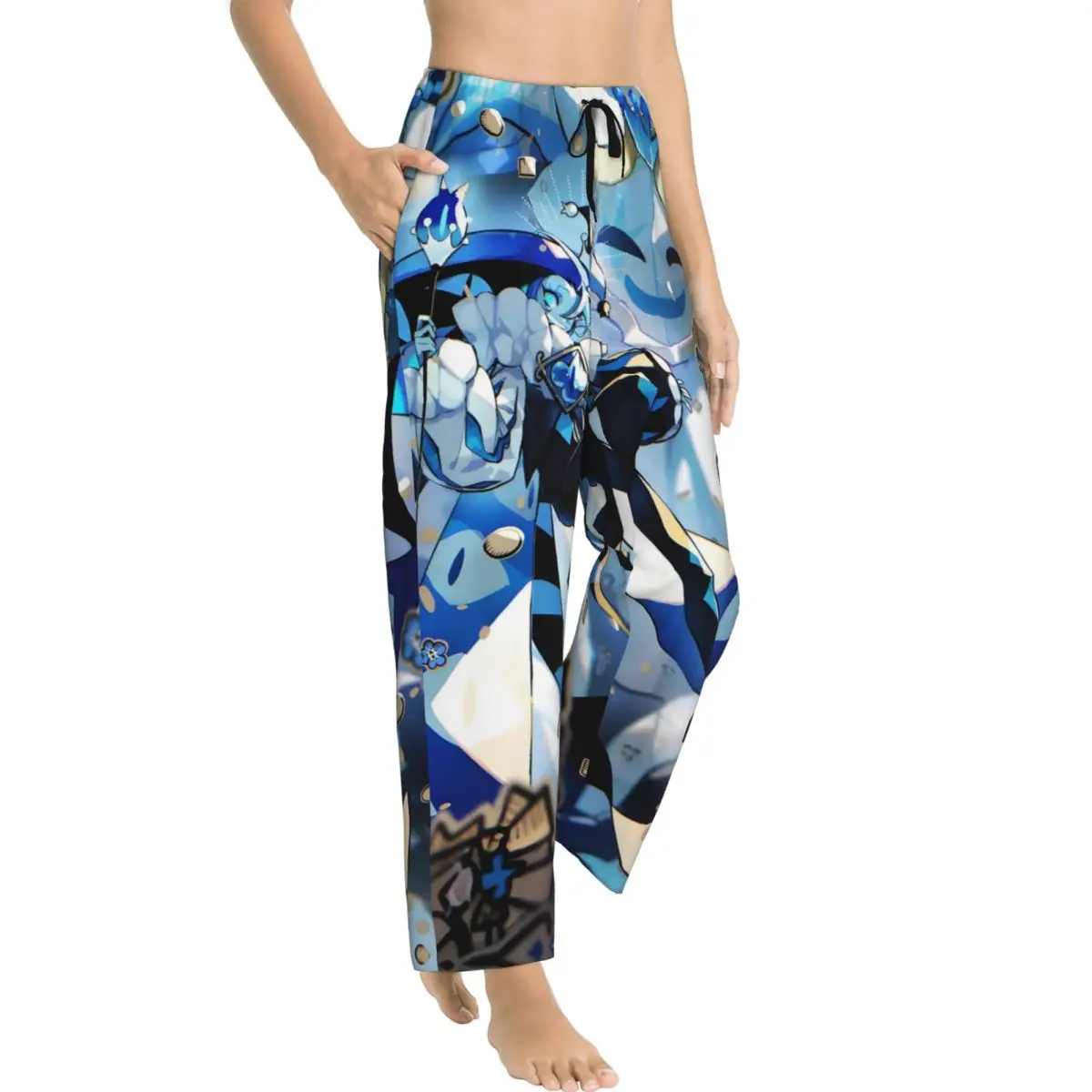 Custom C-Cookie Run Kingdom Pajama Pants Women Cute Anime Sleepwear Lounge Sleep Bottoms Stretch with Pockets view 4
