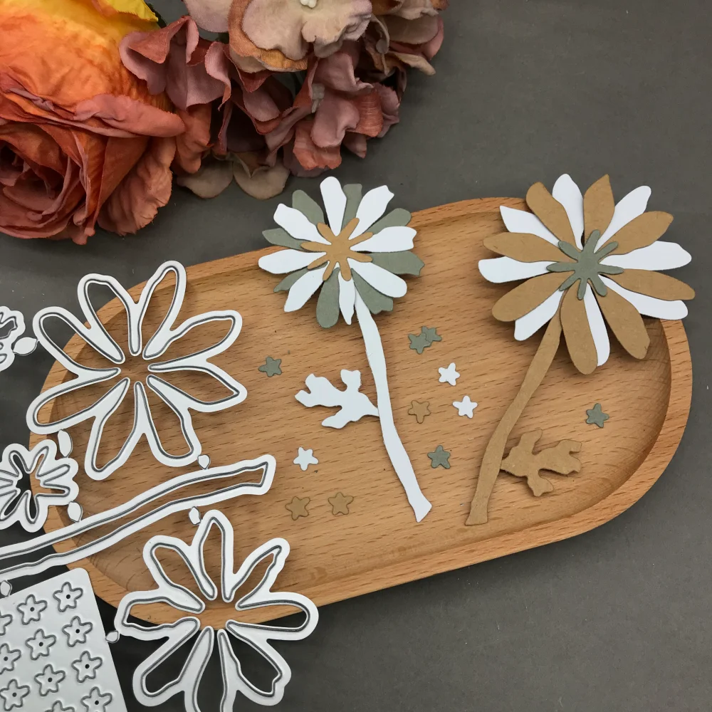 

Металлические вырубные штампы для декоративной резки с цветочным узором, трафареты для скрапбукинга, декоративного тиснения и рукоделия