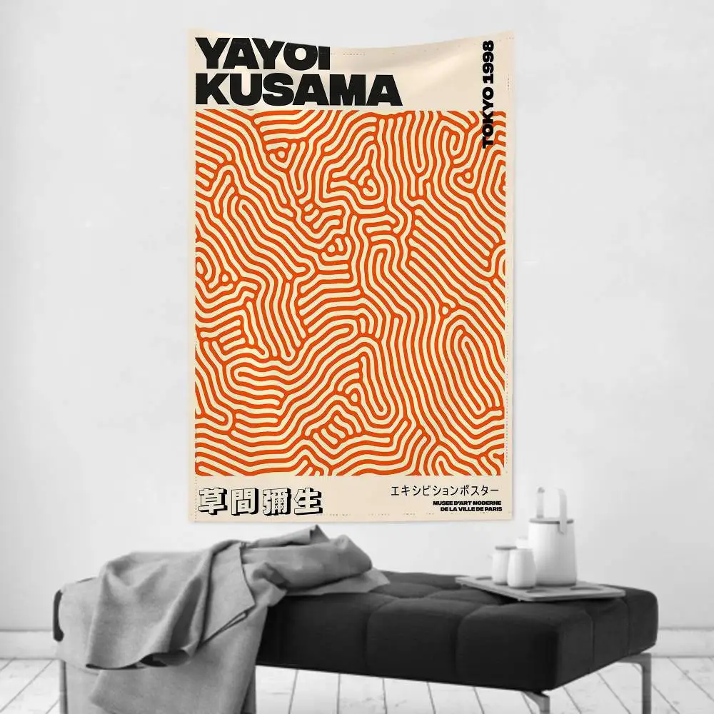 1pc Abstract Yayoi Kusama Anime Wall Tapestry Bohemian Wall Tapestries Mandala Home Decor For Living Room Bedroom Dorm