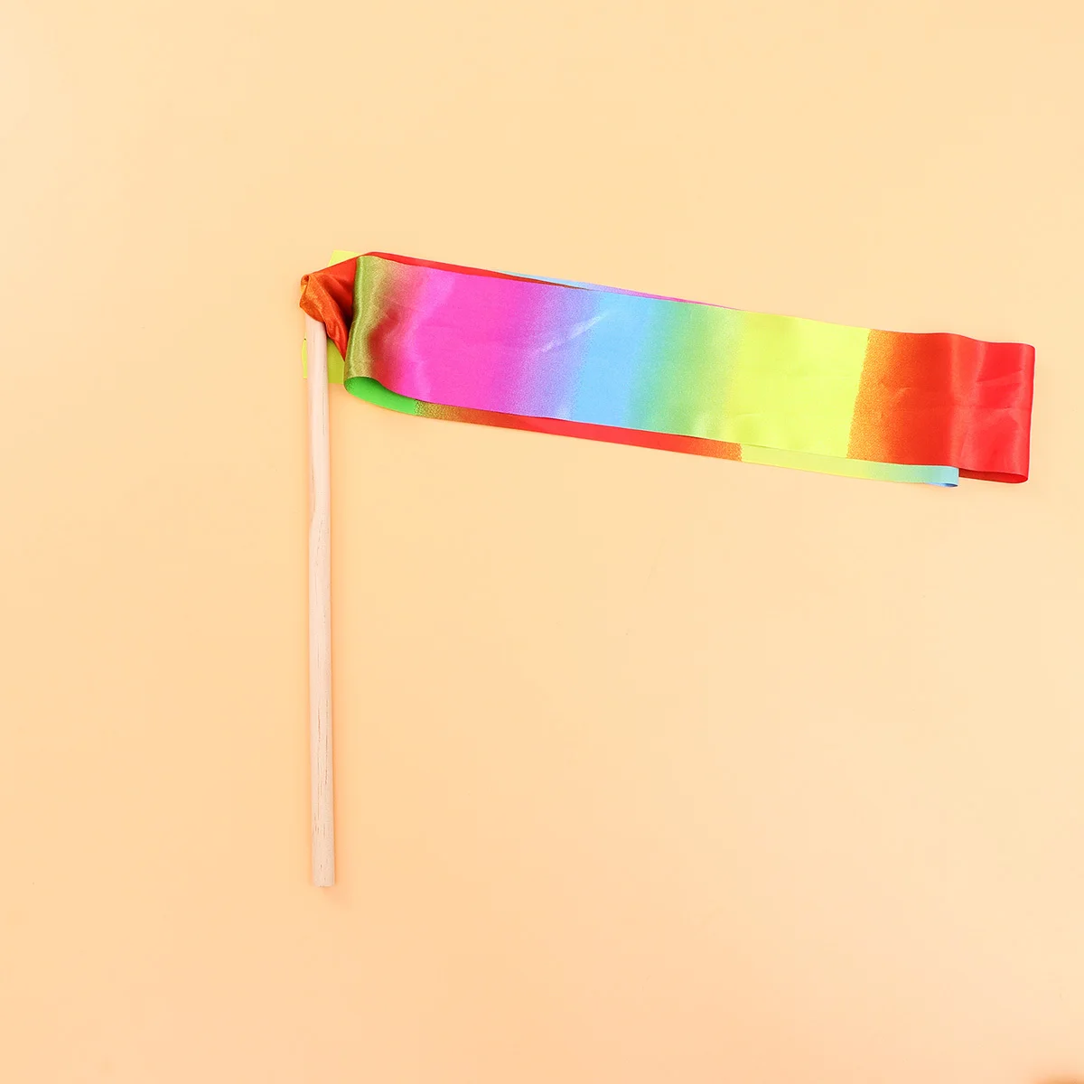 

2Pcs Gymnastics Streamers Satin Rainbow Color 200x10cm Twirling Rod Ribbons Wooden Handle Gym Dance Ribbons