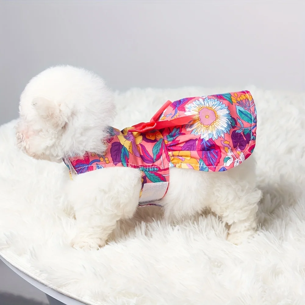 Summer Thin Dog Clothes Flower Print Princess Dress Fashion Pet Dresses For Small Medium Large Dog