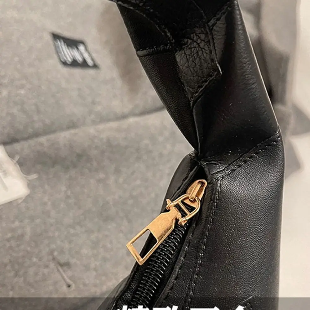 أزياء بو نسج حقيبة مبطن نمط الأحمر بو الجلود حقيبة يد عصرية حقيبة الهلال الأسود يشكلون حقيبة #4