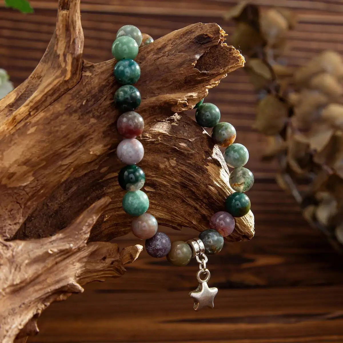 

PuRui Unique Colored Stone Beaded Bracelets for Women Men Romantic Exquisite Stars Pendant Bangles Y2k Charm Aesthetics Jewelry