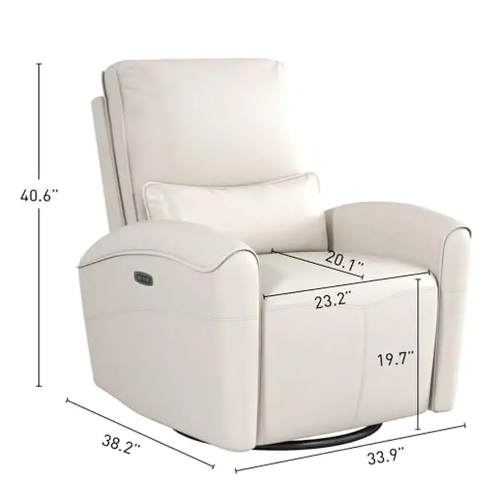 Swivel Rocker Recliner Chair USB Port Fixed Lumbar Support Glider Nursery Living 270° Swivel Rocking 23.2