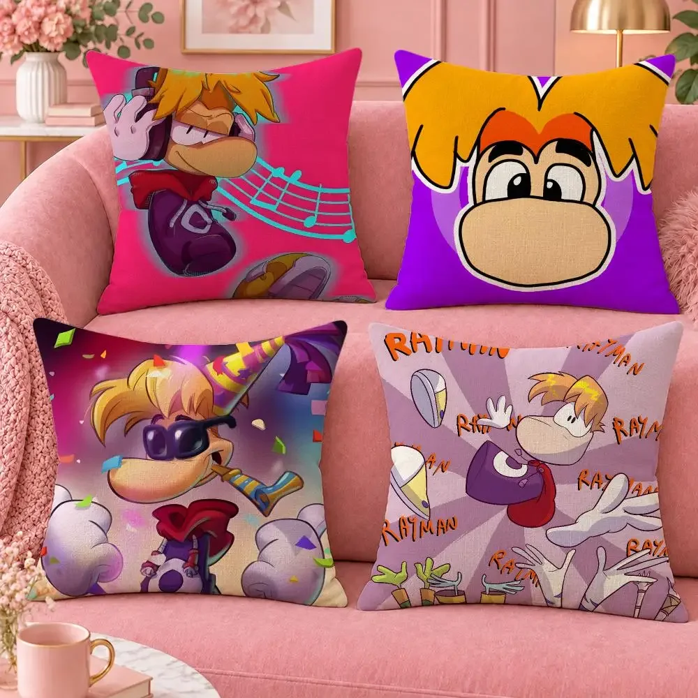 Colorful Action Rayman Legends Cushion Cover Cute Cartoon Throw Pillow Cover Soft Plush Cushion Cover Sofa Bedroom Home Decor