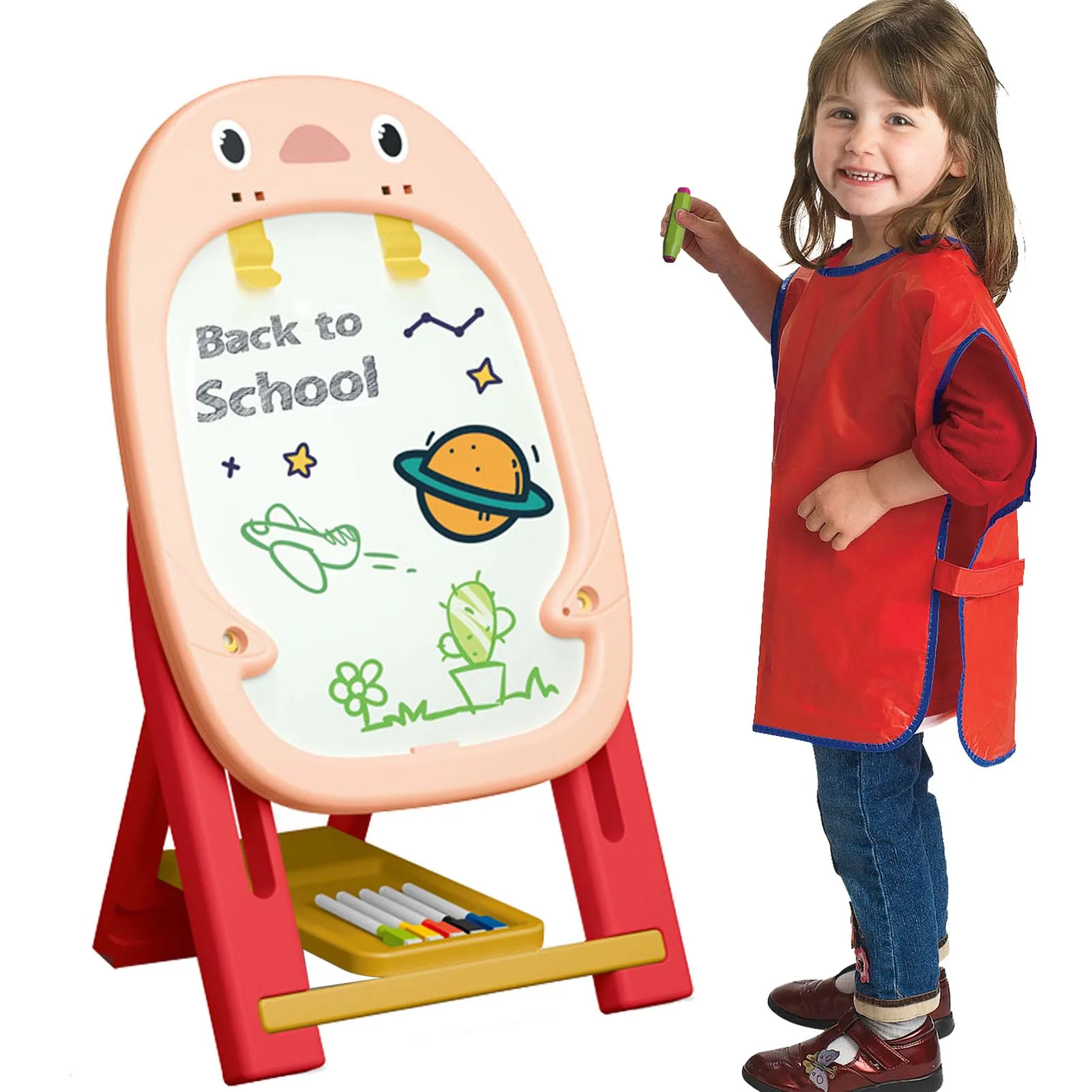 Art Easel For Kids Standing Easel With Magnetic Drawing Board Adjustable Art Table With Stands For Children And Toddlers