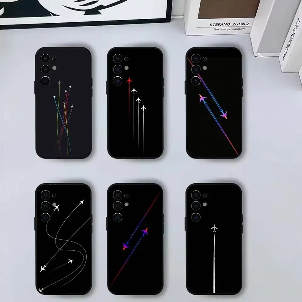 

Travel creative A-Airplane Phone Case For Samsung S25,S24,S21,S22,S23,S30,Ultra,S20,Plus,Fe,Soft Silicone Black Cover