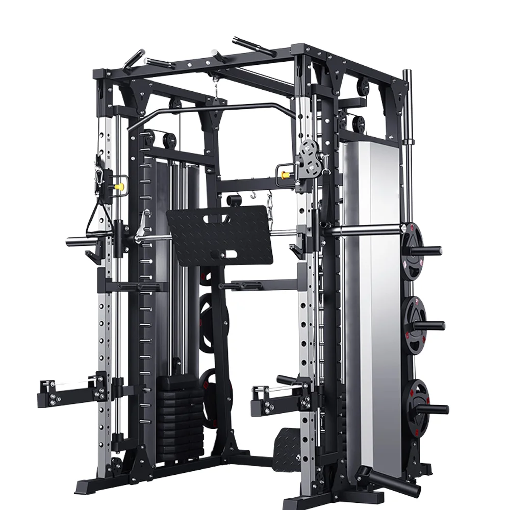 Commercial Squat Rack Combo Home Gym Multifunctional Smith Machine & Safe Rack