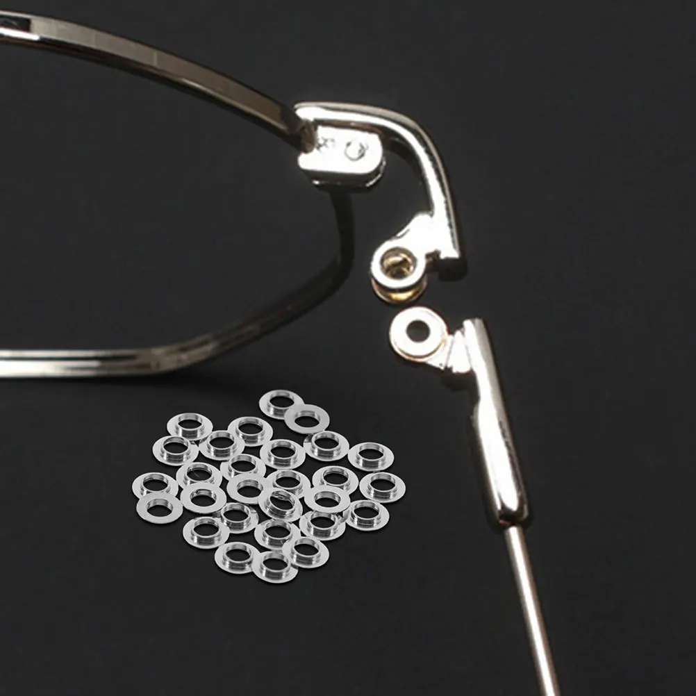 100 قطعة إطار النظارات جوانات T-شكل المفصلي الفواصل العالمي سبيكة الحشوات للنظارات طقم تصليح عدسة محدبة دعم أجزاء #6