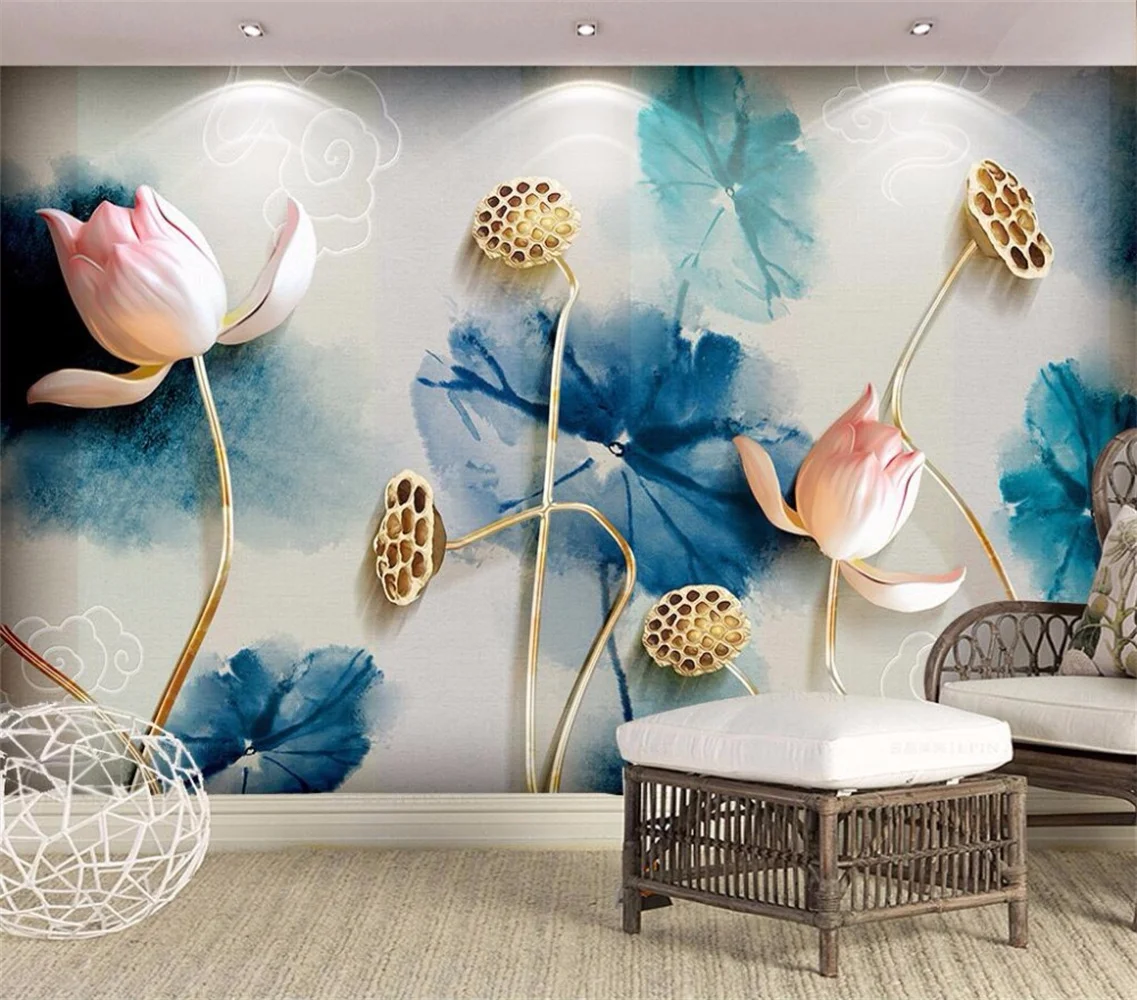 beibehang Custom Photo 3d Wallpaper Mural Wall Sticker Watercolor Flower Jewelry Simple Relief Backdrop Decorative Painting