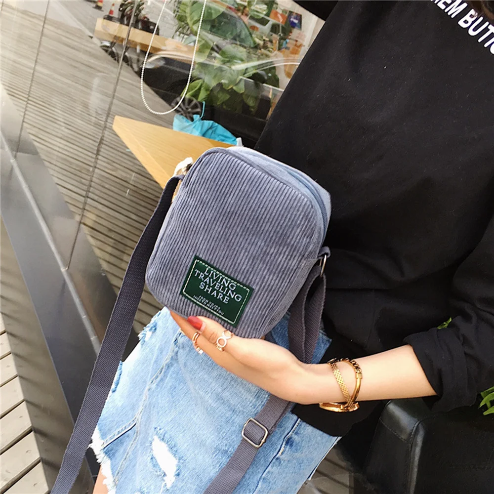 Corduroy Women\'S Waist Bag Small Canvas Ladies Shoulder Crossbody Bags For Women 2024 Fanny Pack Fashion Phone Female Chest Bag