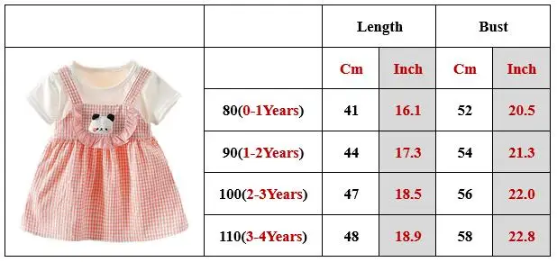 Cartoon Panta Baby Girl Dress Plaid Casual Toddler Girl Clothes Children Fashion Kid Dress Summer Princess Birthday Dress A1091