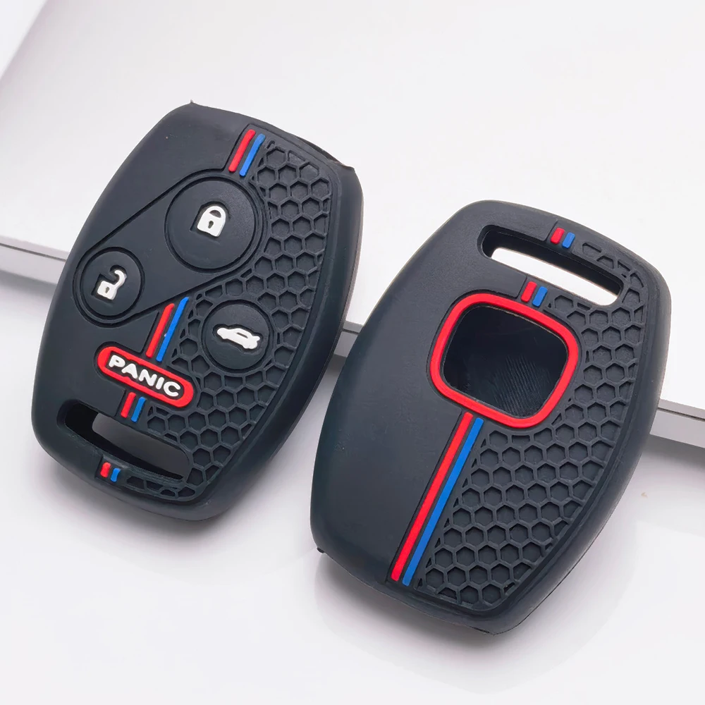 Key Fob Cover for Honda Accord Civic CR V CR Z Fit Insight Odyssey Pilot Ridgeline Crosstour  Anti-Scratch Shockproof Soft Grip