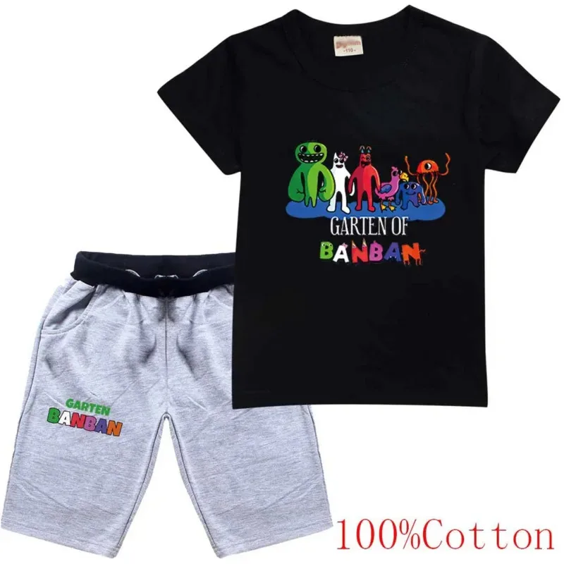 Garden of Banban Girls Boys Clothes Set Summer Kids Tshirt Pants Casual Sport Suits 2pcs Garten Banban Outfits Children's Cloth view 2