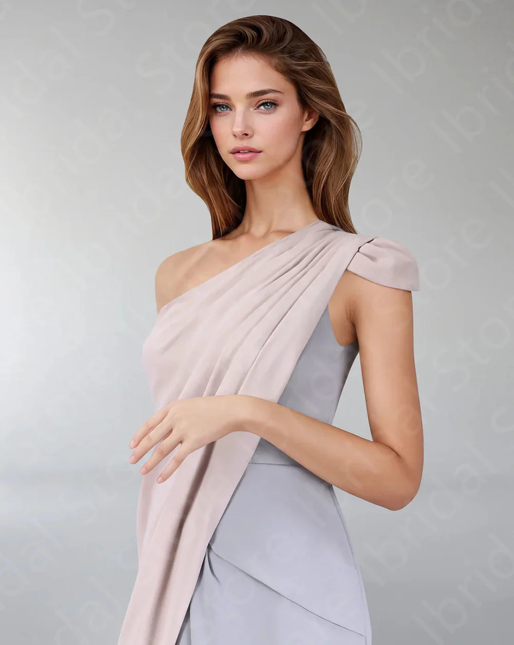 Personalizado moderno rosa vestidos de noite contraste cor vestidos de baile 2025 mangas boné assimétrico vestidos de convidados do casamento trem varredura
