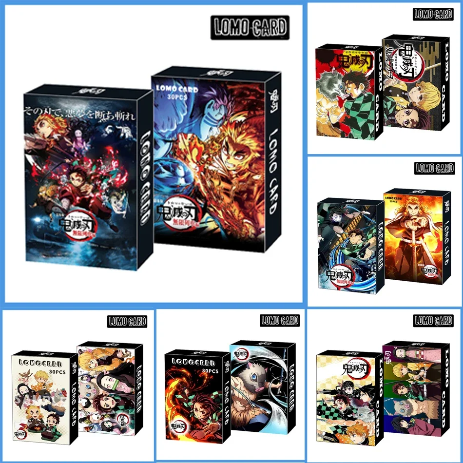 Demon Slayer Japanese Anime Lomo Card 1pack/30pcs Card Games With Postcards Message Gift For Fan Game Collection Toy