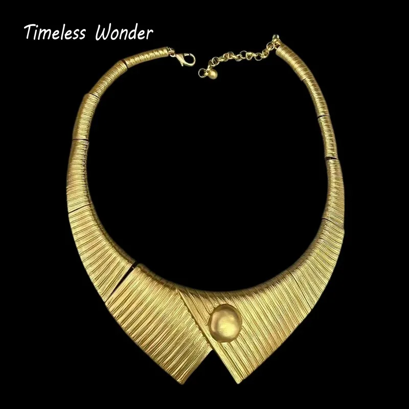 Timeless Wonder Retro Geo Bib Necklace Women Designer Jewelry Top Rare Trendy Neat Vintage Mediaeval  4612