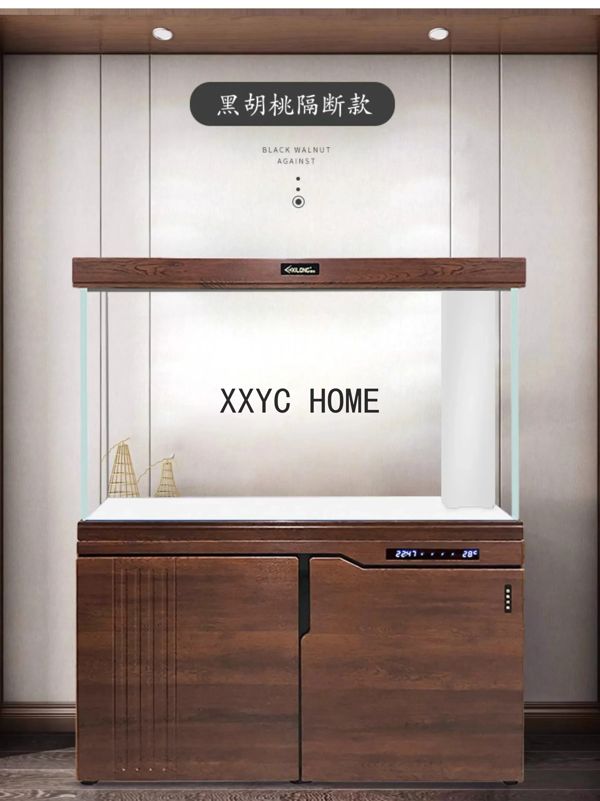 Aquarium Living Room Floor Change Water Bottom Filter Super White Glass Partition Screens Fish Tank
