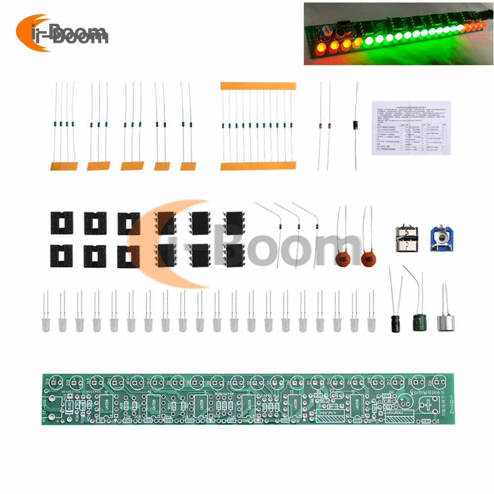 5V USB Audio Spectrum Lamp DIY Kit LED Car Volume Level Indicator Light Flashing Music audio display circuit board