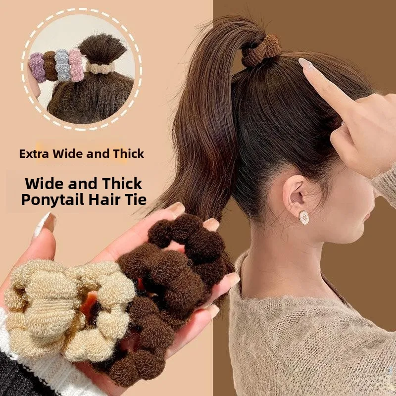 

Durable Elastic Hair Ties Towels for Women High Elasticity Non-Damaging Hair Bands Korean Style Fabric Hair Bands for Girls
