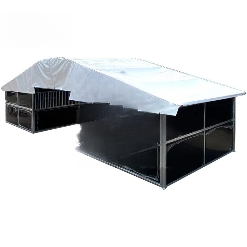 Economical Light Weight Portable Horse Stables Stall Boxes Infill PVC Vinyl Cloth Horse Shelter with Roof
