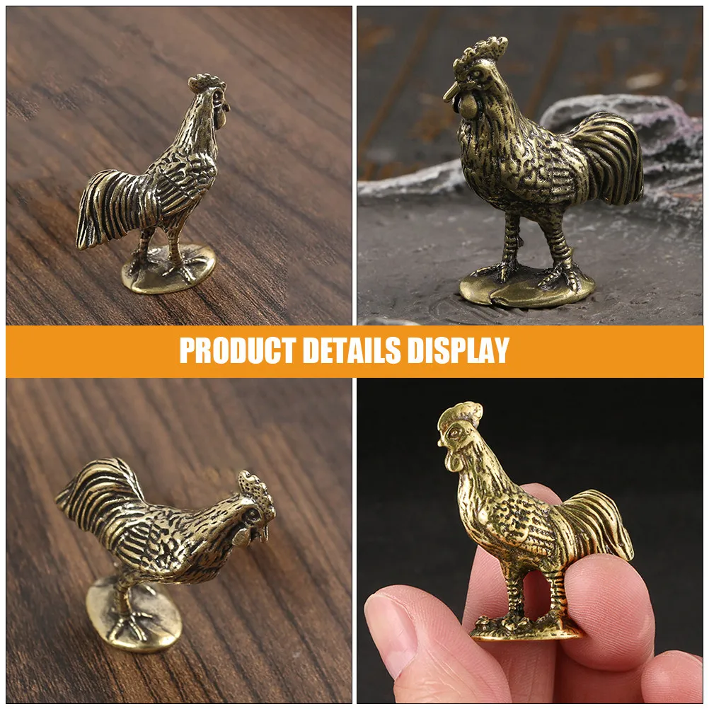 Realistic Brass Chicken Garden Statue Compact Size for Lawn Patio Yard Courtyard Driveway Pathway Outdoor Decorative Chicken