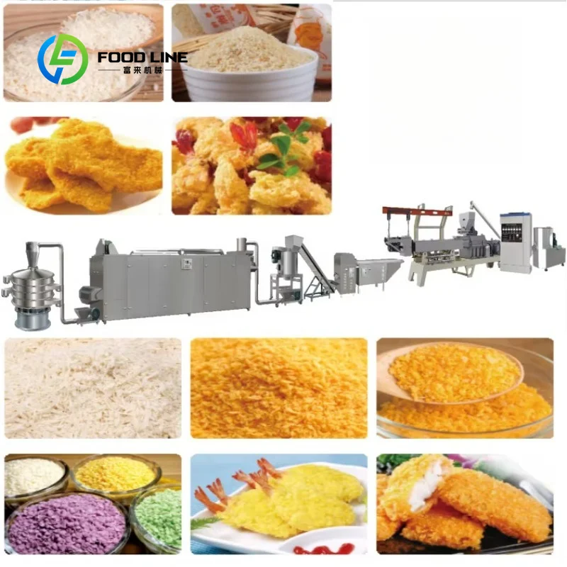 Customized Industrial Puffed Bread Crumb Extruder Line 150 To 200kg H Stable Output For Fried Food Processing Factory