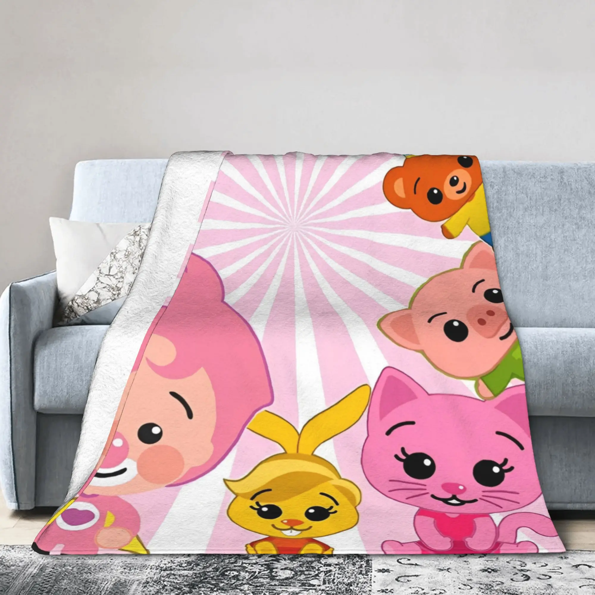 P-Plims Cartoon  Joker  Fleece Throw Blanket Clown  Blanket for Bedding Office Super Soft Quilt,