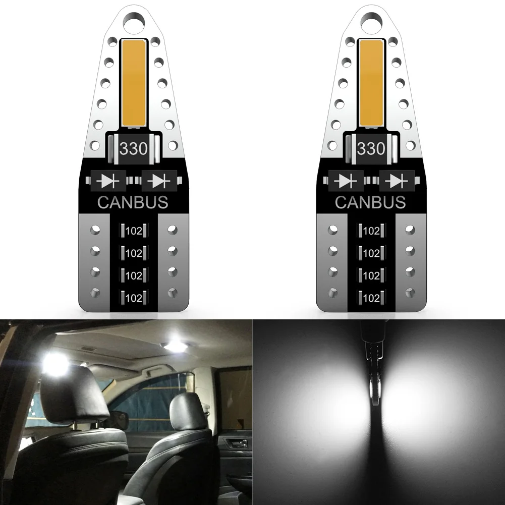 

2x T10 194 W5W LED Bulbs 6500K Car Signal Lights 7020 SMD Chips Side Marker License Plate Lamp For BMW E30 E39 E46 X5 E53 E70