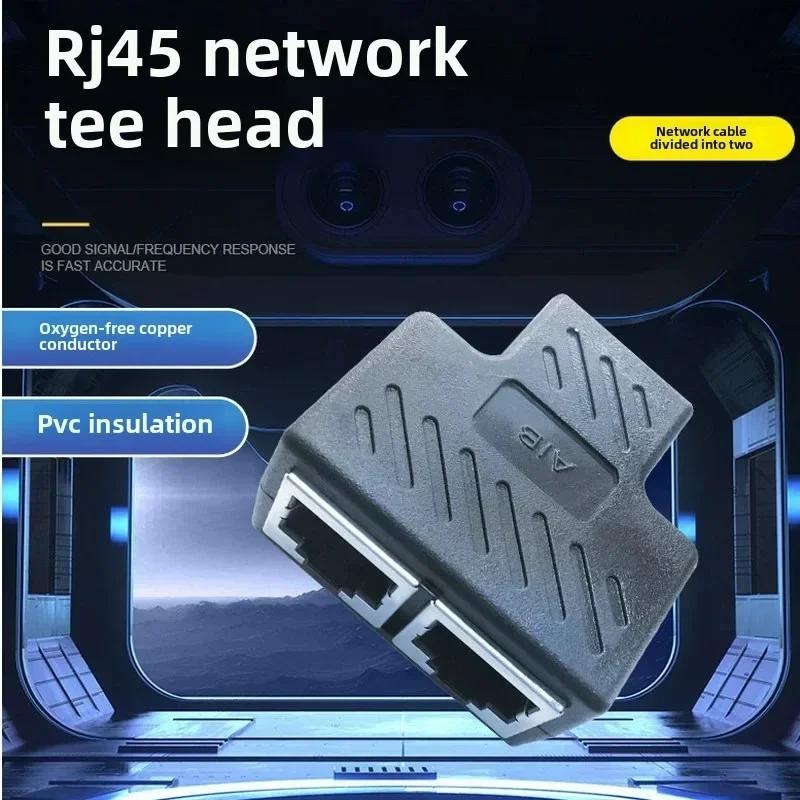 

1 To 2 Output Ethernet LAN Cables, RJ45 Female Splitter Connector Adapter for Computer Expansion Base, RJ45 Connector Adapter