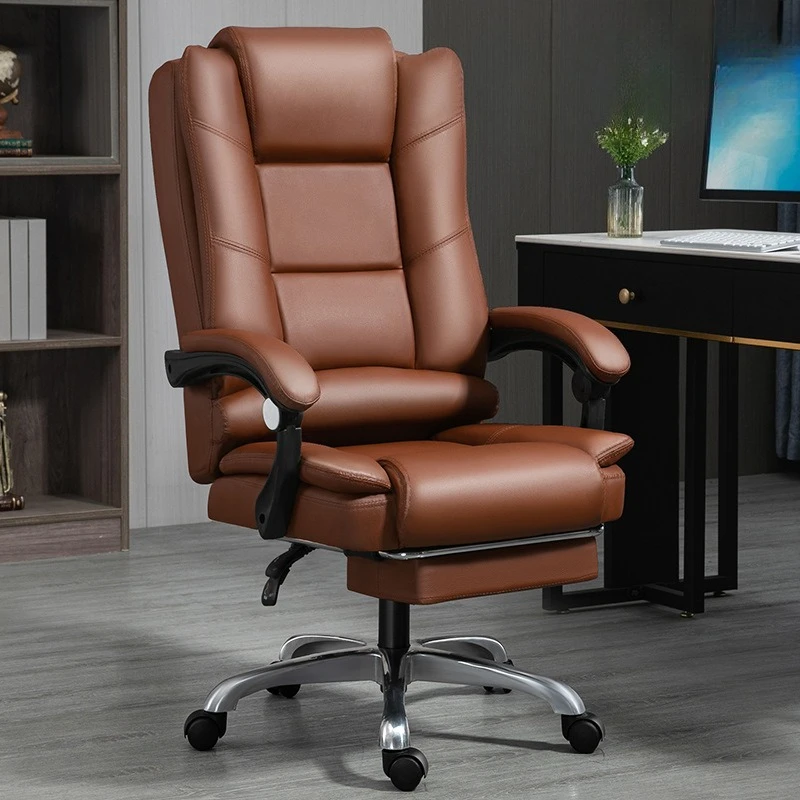 

Leather Office Chair Ergonomic Desk Chair With Lumbar Support Swivel Rolling Home Office Computer Room Sedia Ergonomica