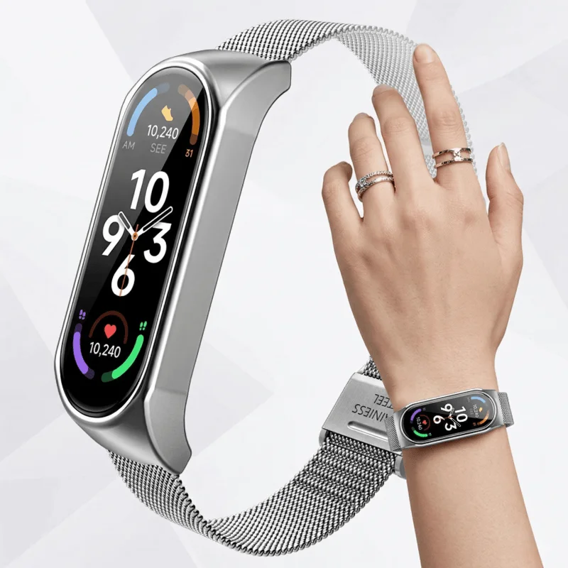 Correa Milanesa de Lujo para Xiaomi Mi Band 6 5 4 3, Brazalete Metálico Inteligente para Mi Band 3 4 5 6, Correa Inteligente
