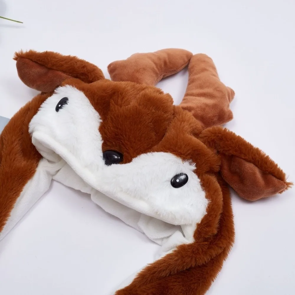 Creative Funny Christmas Hat Cartoon Design Pinch Airbag Deer Hat Windproof Interactive Game Moving Ears Hat Christmas Party