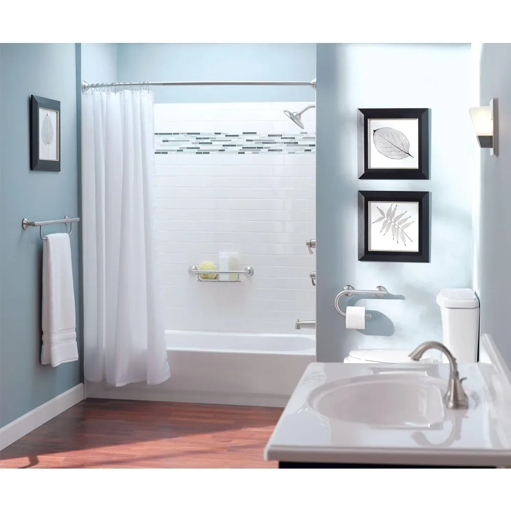 24-inch badkamerveiligheidshandgreep met handdoekhouder, afwerking van geborsteld nikkel voor ondersteuning voor ouderen en gehandicapten