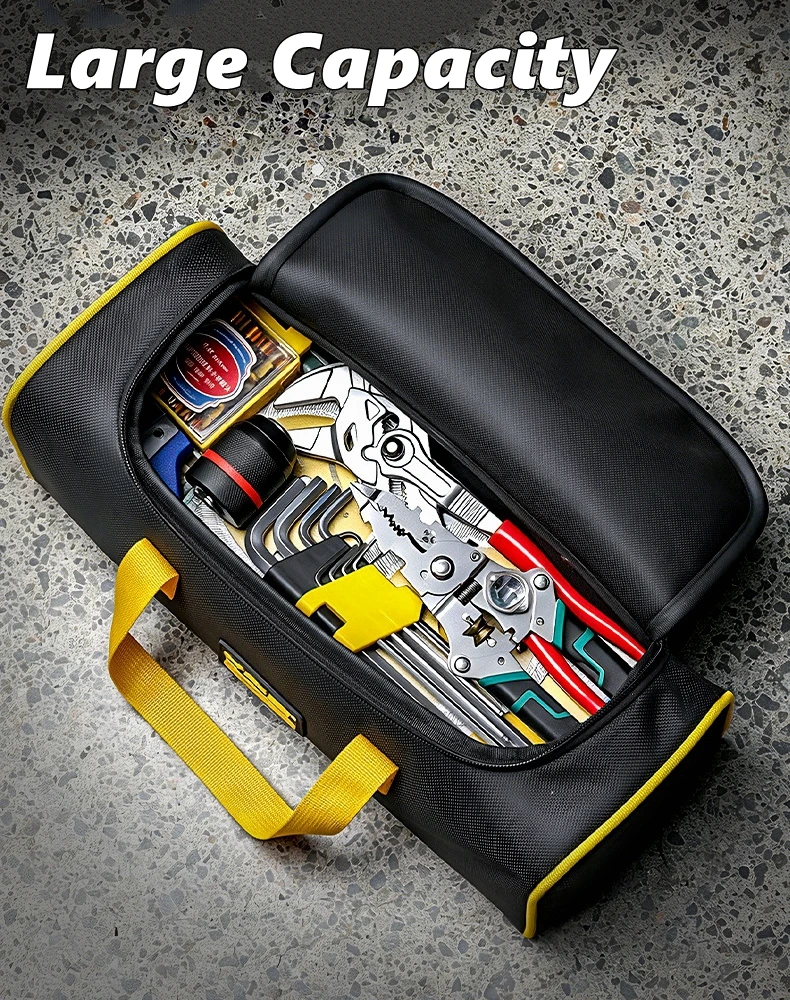Motorrad-Werkzeugtasche aus Oxford-Stoff, tragbare Aufbewahrungstasche, wasserdicht, verschleißfest, für Elektriker, Wartung, Reparatur, Zubehör – Detail 4