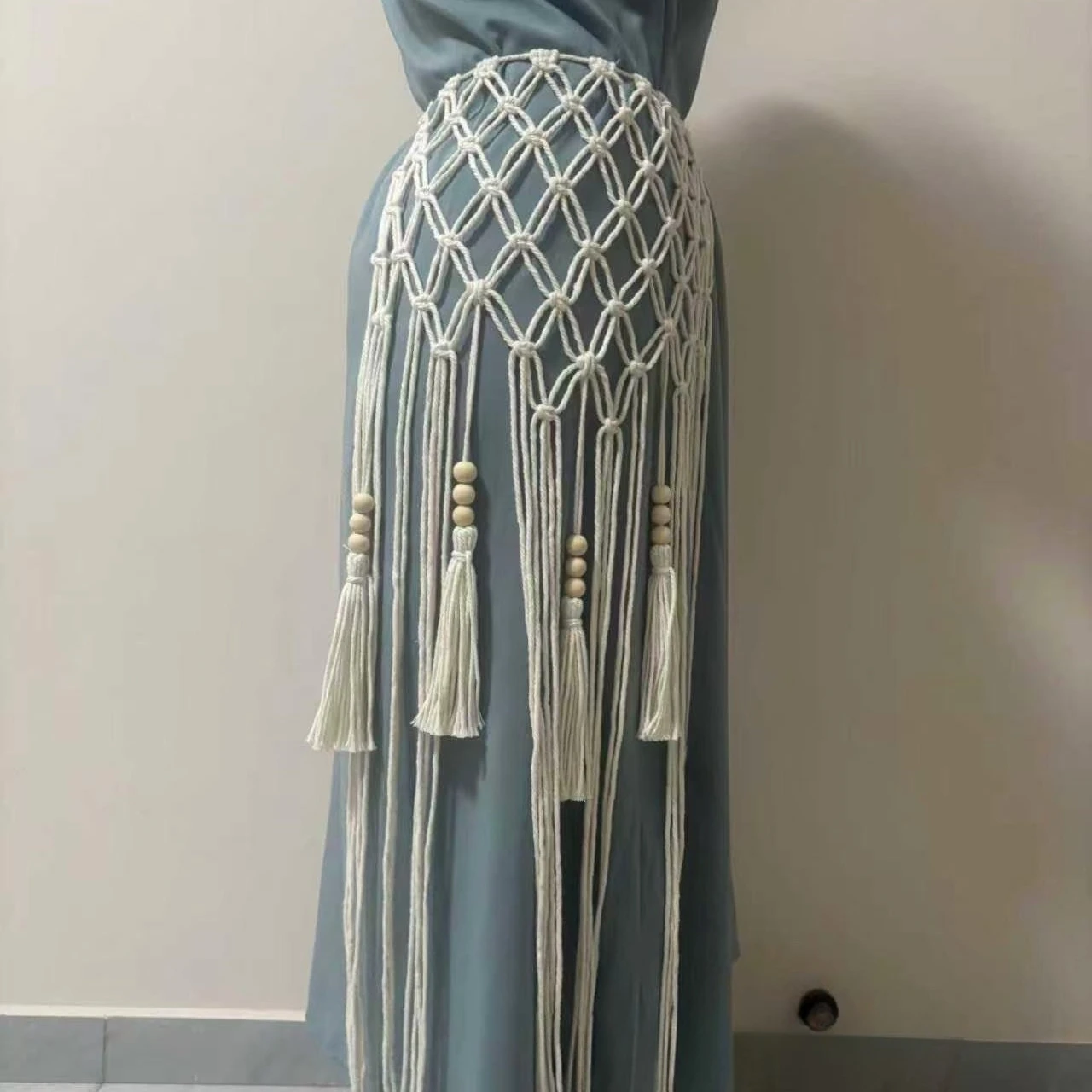 2026 Bohemian Macrame Waist Chain Tassel Belt Women Hip Scarf Wedding Party Dress Decor Hollow Out Crochet Beach Cover Up