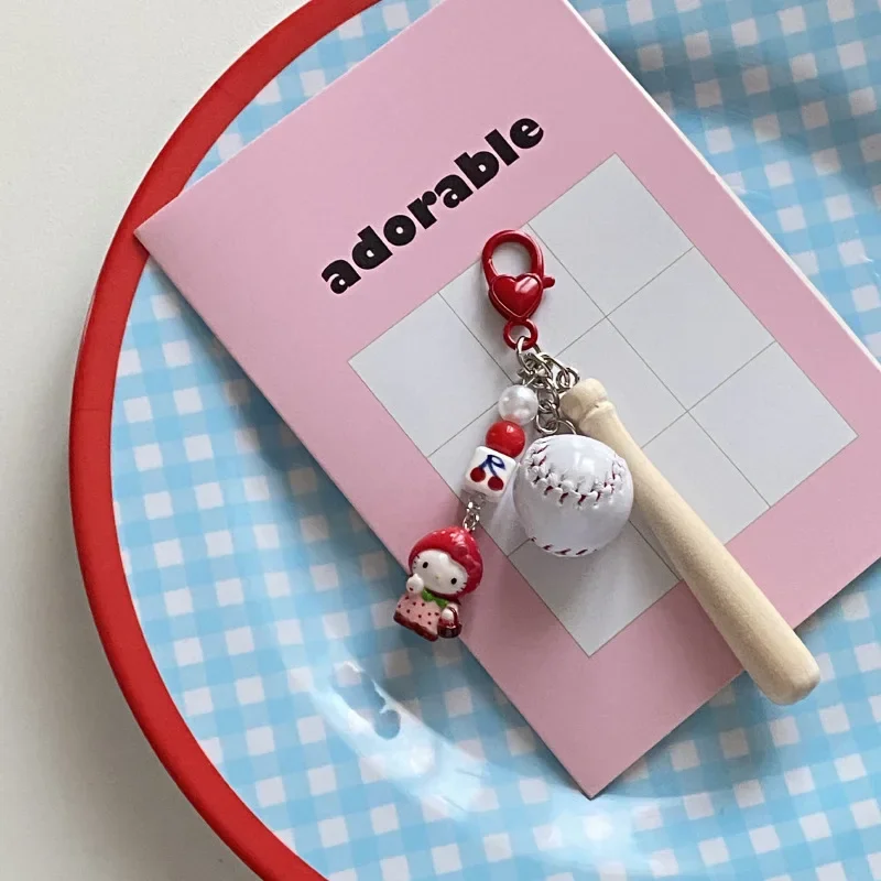 Sanrio Hello Kitty Sports Series Keychain Cute Cartoon Badminton Paddle Golf Baseball Creative Pendant Backpack Decoration Gifts