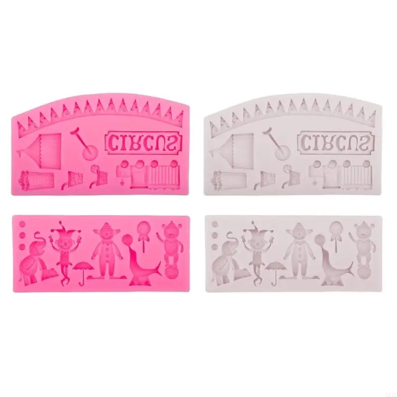 

T21C Funny Circus Clown Silicone Mold Fondant Mould Baking DIY Supplies Nonstick